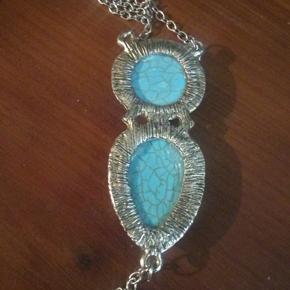 Silver & Turquoise Boho Chain Slave Bracelet - Picture 4 of 10